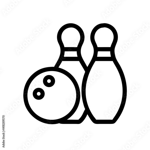 Icon of a bowling ball and pins representing the sport