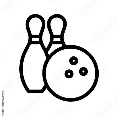 Icon of a bowling ball and pins representing the sport