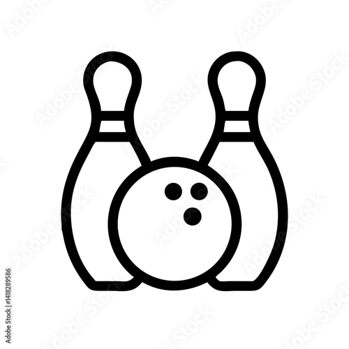 Icon of a bowling ball and pins representing the sport
