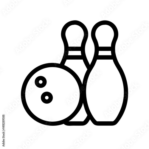 Icon of a bowling ball and pins representing the sport