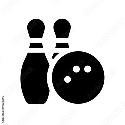 Icon of a bowling ball and pins representing the sport