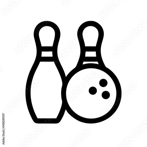 Icon of a bowling ball and pins representing the sport