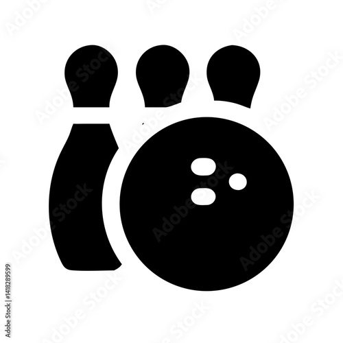Icon of a bowling ball and pins representing the sport