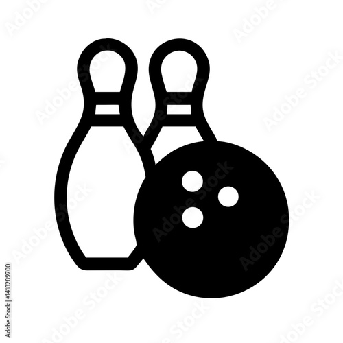 Icon of a bowling ball and pins representing the sport