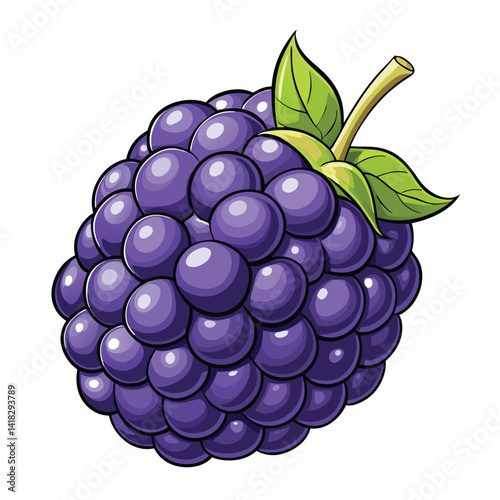 Vibrant Cartoon Blackberry