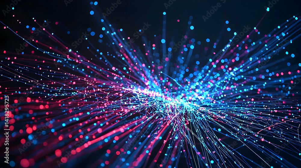 Fototapeta premium Abstract Colorful Particle Explosion Design