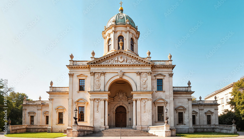 Obraz premium Ancient museum building showcasing ornate architecture, historical beauty