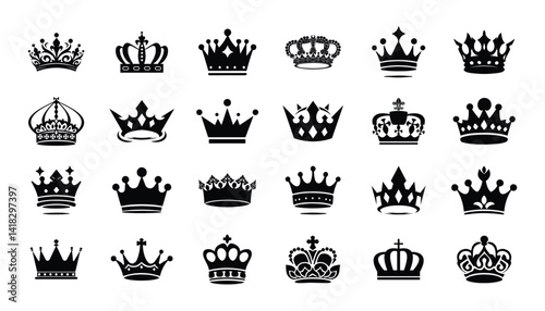 Crown king mega icon set