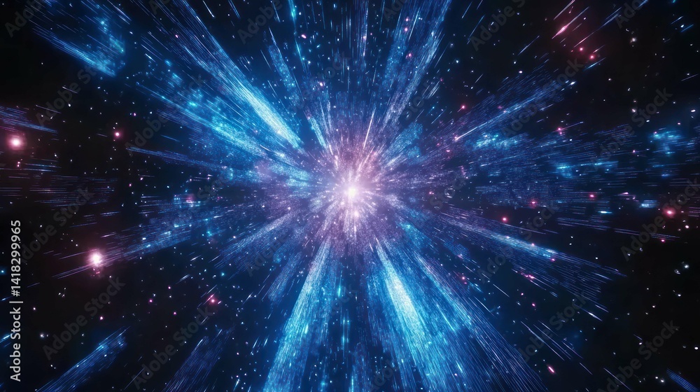 Naklejka premium A dazzling burst of light in the cosmos, a cosmic explosion of energy.