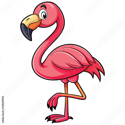 Cute Cartoon Flamingo