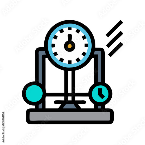 Analog time measuring device illustration with black background