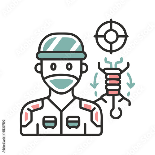 Space Soldier icon with targeted parasite eradication method