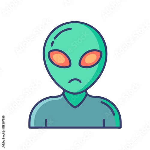 Cartoon Alien Portrait - E.T. Extra Terrestrial Creature