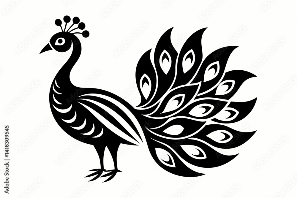 Obraz premium peacock feather vector illustration