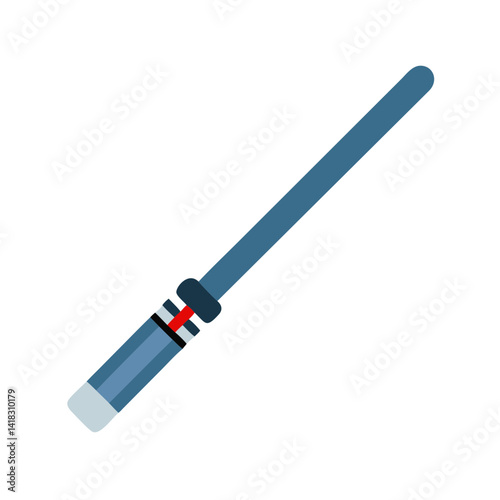 Abstract Blue Lightsaber Illustration Against a Black Background