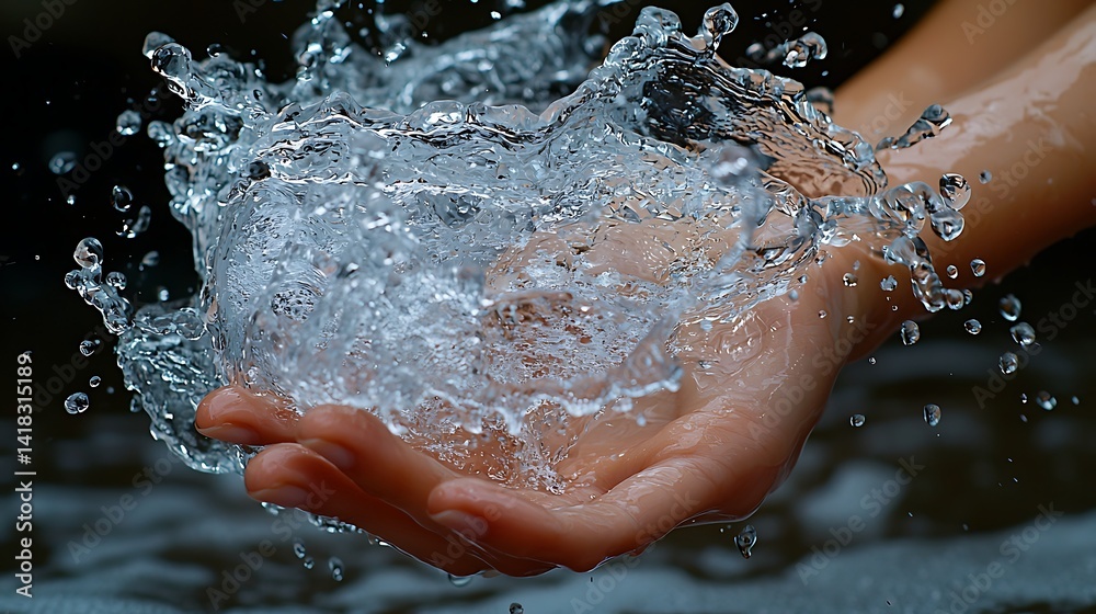 Fototapeta premium Water Splash Hand Photography