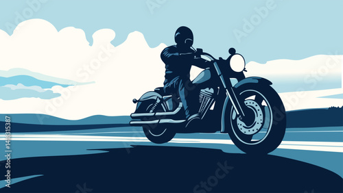 Motorcycle Riding and Scenic Highway.eps