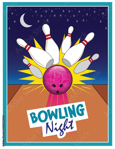 A bowling ball strikes a few pins.