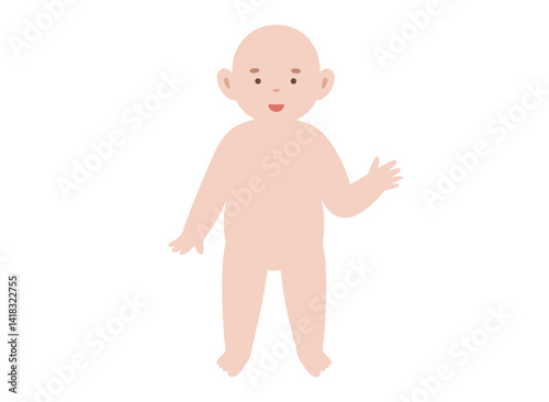 Baby smiling and waving