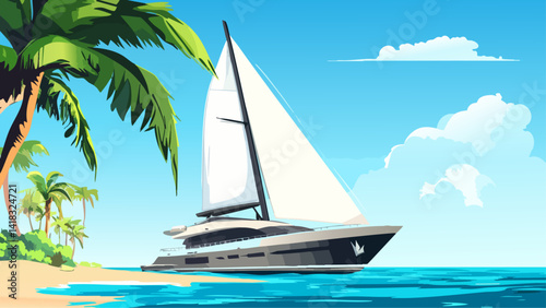 Luxury Yacht on the Ocean