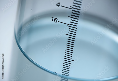 beakle filled with water and measuring tape