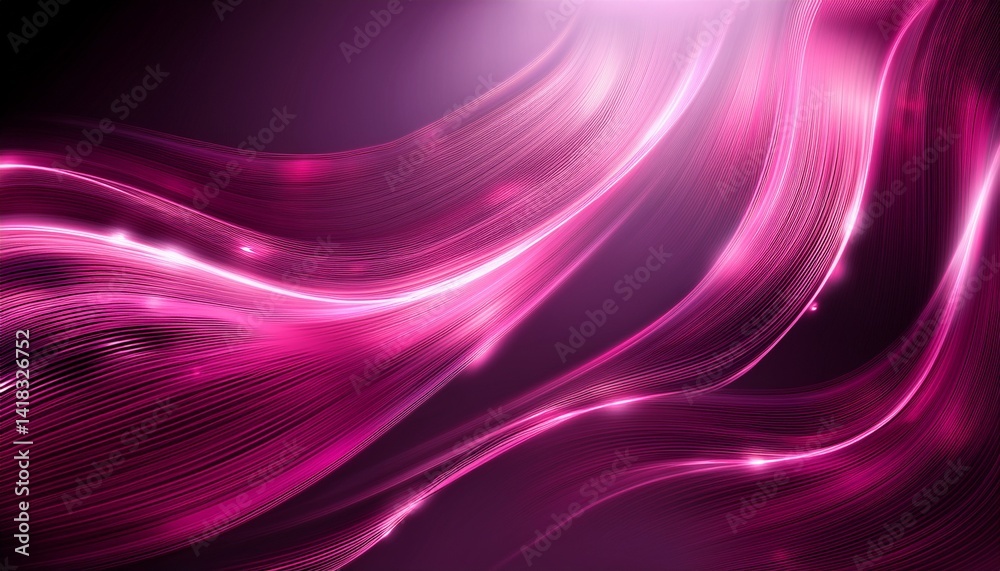 Fototapeta premium Pink shimmering waves Light effect