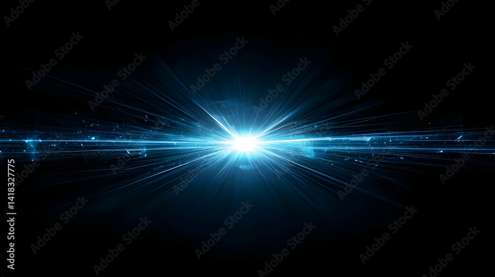 Fototapeta premium Abstract Blue Light Burst Background