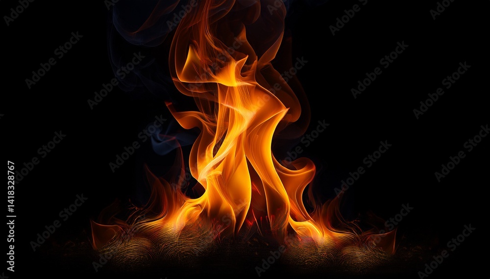 Fototapeta premium Abstract flame fire in the dark