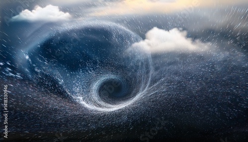 Abstract dots clouds blizzard and whirlwind