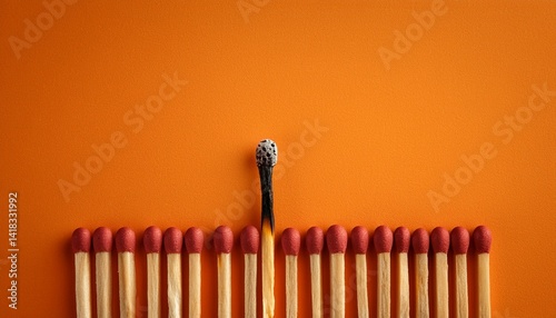 matches on a black background