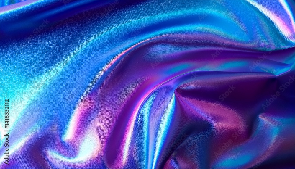 Obraz premium Pearlescent Gradient Hologram Texture Shiny Pattern Neon Multicolor Template Bright Card Iridescent Background Fantasy Cover Violet Soft Texture Blue Pearlescent Gradient