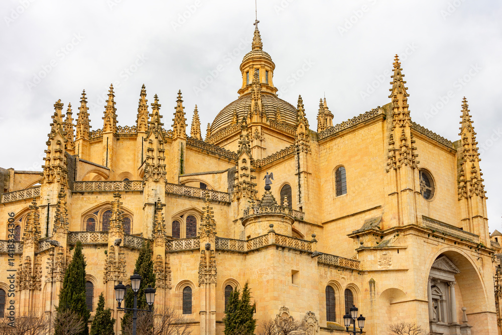 Gothic architecture of Segovia cathedral, Spain
