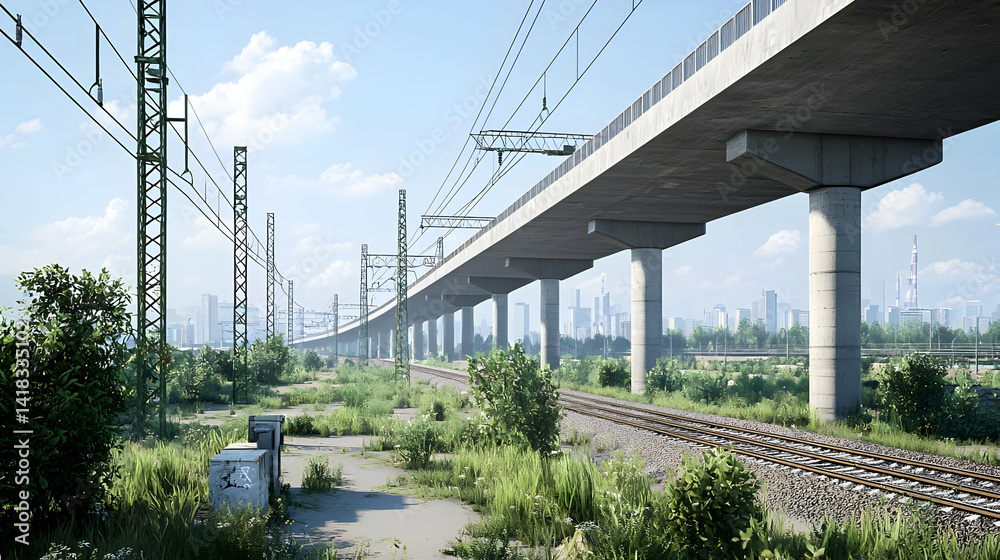 Urban Overpass Through Abandoned Railroad Tracks Urban Overpass Through Abandoned Railroad Tracks