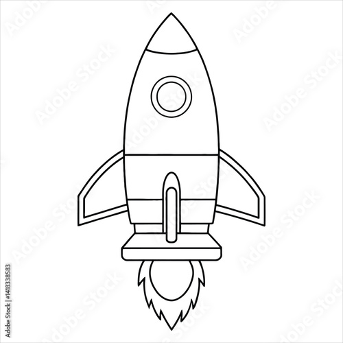 Rocket Coloring Page for Kids