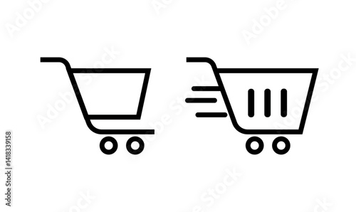 E commerce icon set, shopping icons, shopping basket icons, vector e commerce icons