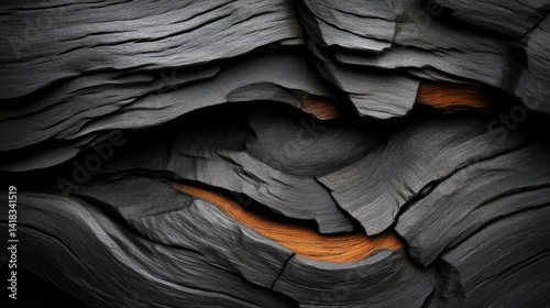 Intricate, dark wood texture with cracked, layered surface
