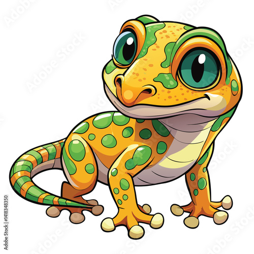 Cute cartoon gecko