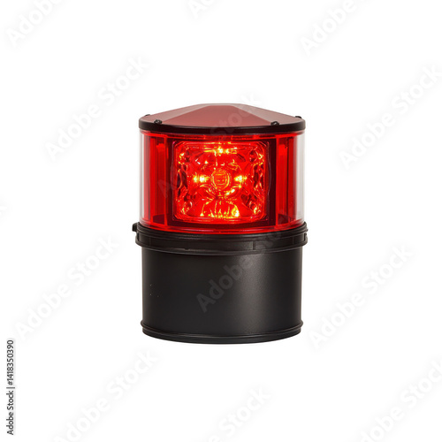 red warning light with black base, often used for signaling or emergency purposes, emits bright glow. Its compact design is suitable for various safety applications