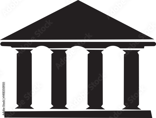 Solid Vector Icon for Ancient Pillar, house, marble