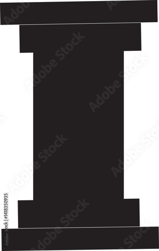Solid Vector Icon for Ancient Pillar, house, marble