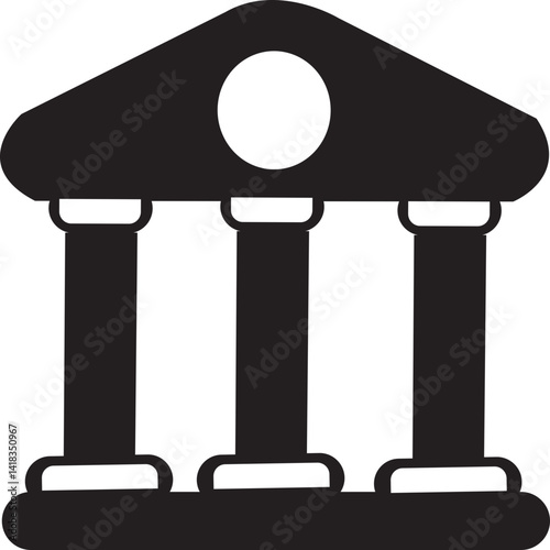 Solid Vector Icon for Ancient Pillar, house, marble