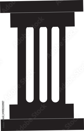Solid Vector Icon for Ancient Pillar, house, marble