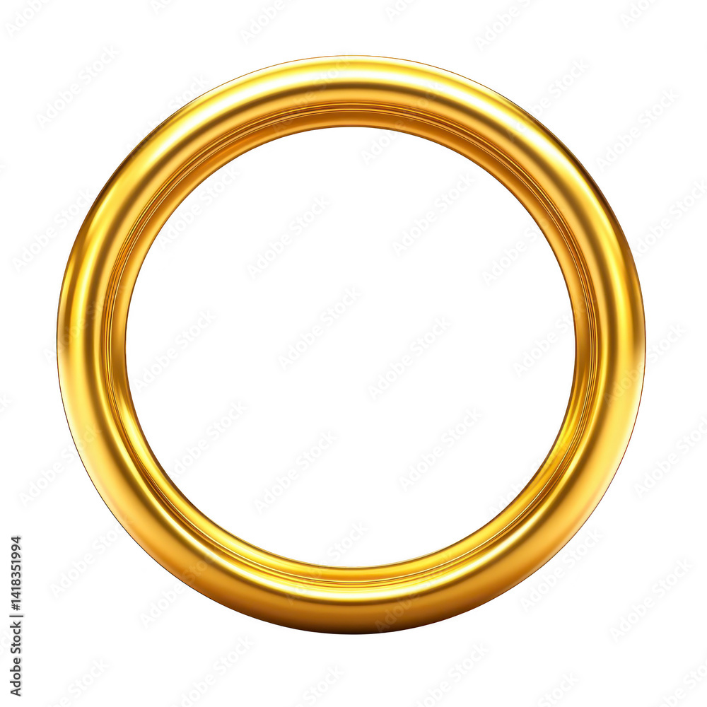 shiny golden ring with smooth, polished surface and circular shape, set against plain background. ring metallic luster and elegant design evoke sense of luxury and timelessness shiny golden ring with smooth, polished surface and circular shape, set against plain background. ring metallic luster and elegant design evoke sense of luxury and timelessness