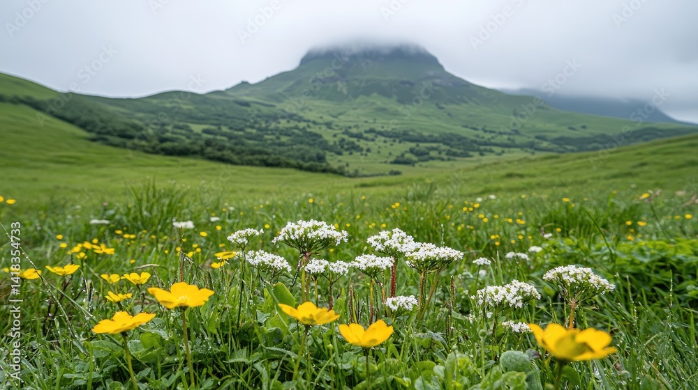 Serene green landscape mountain view peaceful nature photography Serene green landscape mountain view peaceful nature photography