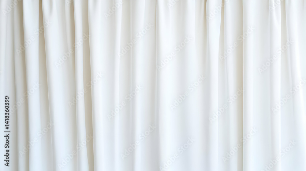 Fototapeta premium White Curtains With Soft Folds