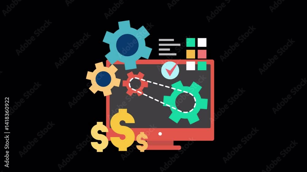 Computer Repair Profit 2D Motion Graphics Animation On Alpha Channel Computer Repair Profit 2D Motion Graphics Animation On Alpha Channel
