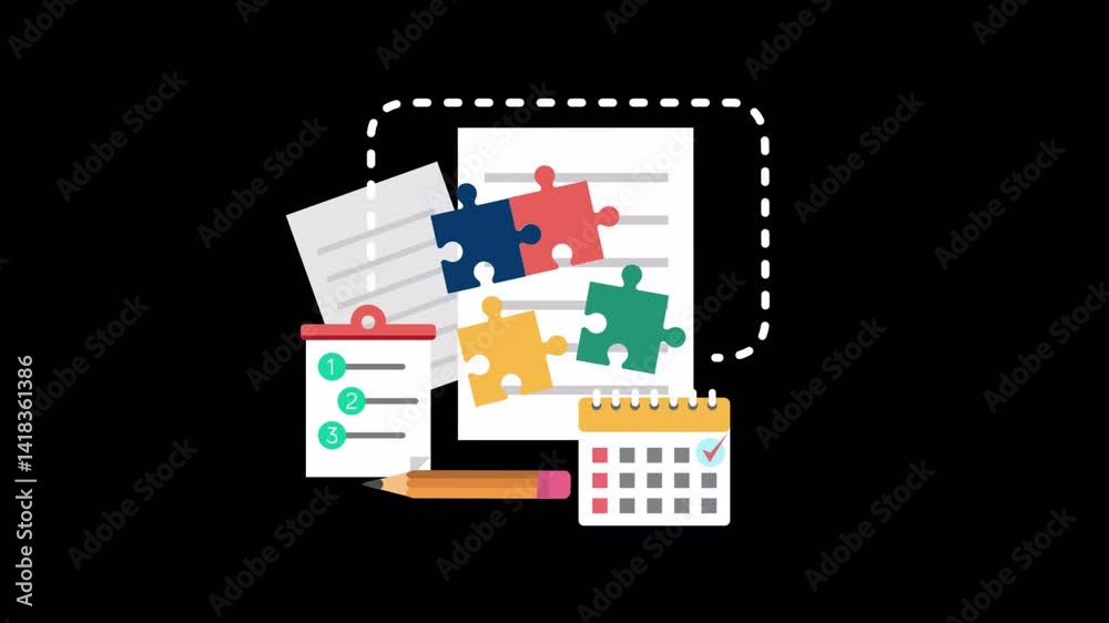 Business Solutions Implementation 2D Motion Graphics On Alpha Channel