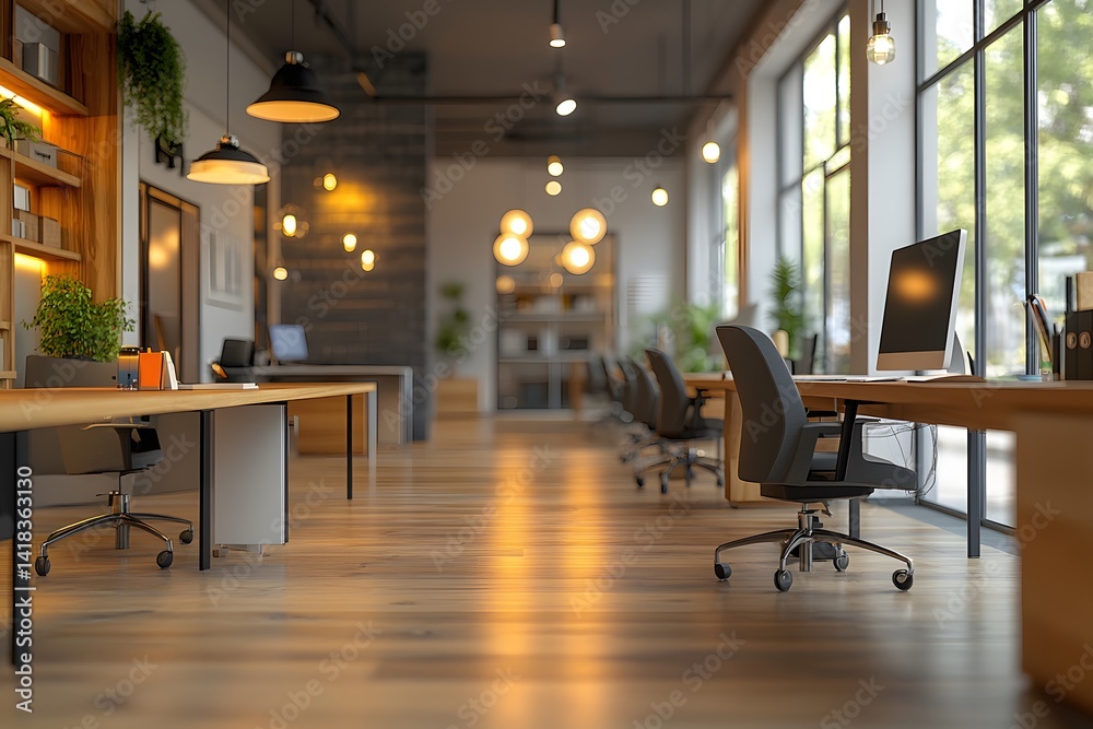 Modern office interior with desks and chairs on light background. 3D Rendering,
Modern office interior with desks and chairs on light background. 3D Rendering,