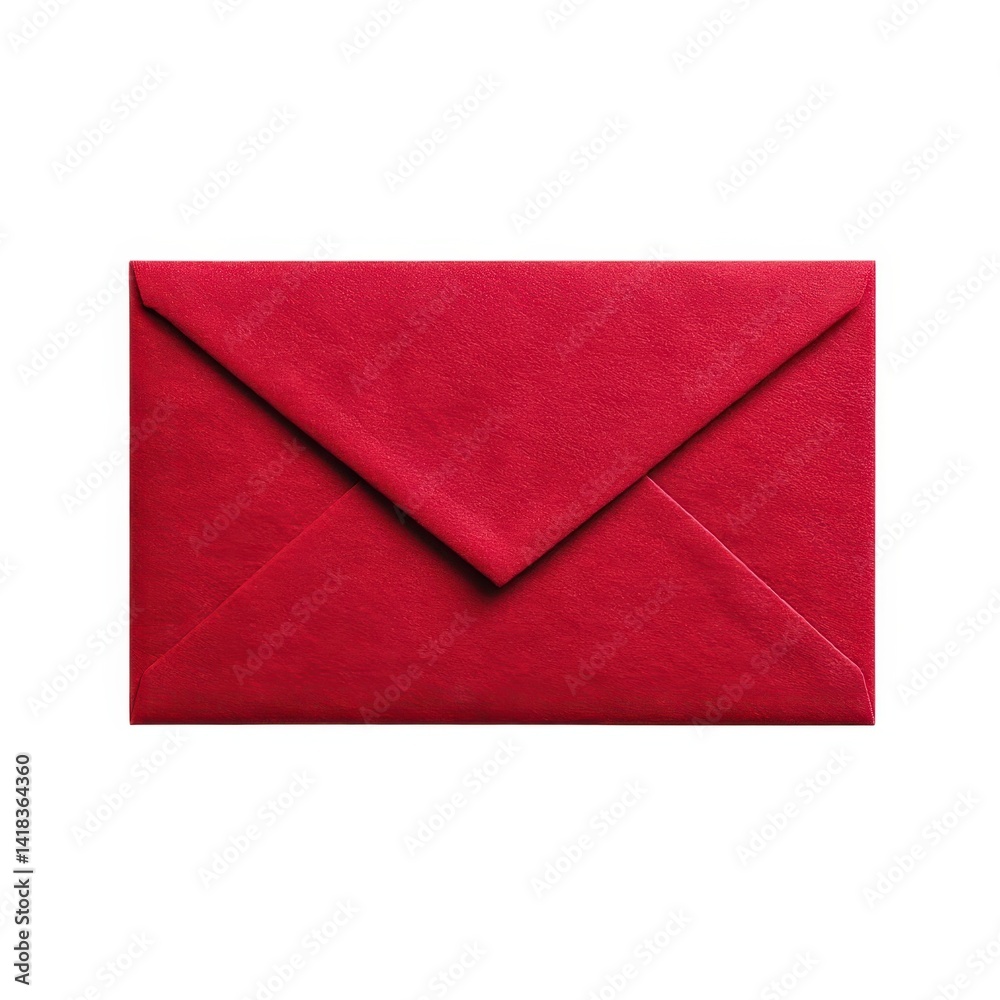 Crimson envelope stationary item isolated on white background Crimson envelope stationary item isolated on white background