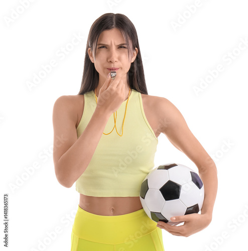 Sporty female coach with so...